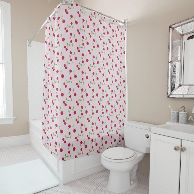 Pink Cherry Print Pattern Pink Cute (In Situ)