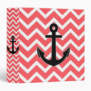 Pink Chevron Anchor Binder
