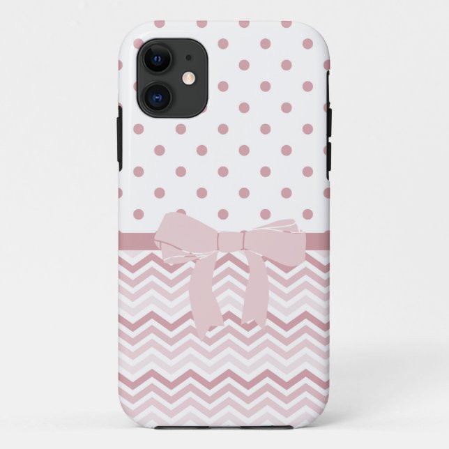 Pink Chevron and Dots Case-Mate iPhone Case (Back)