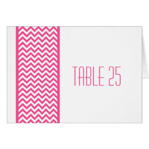 Pink Chevron Border Table Number Card