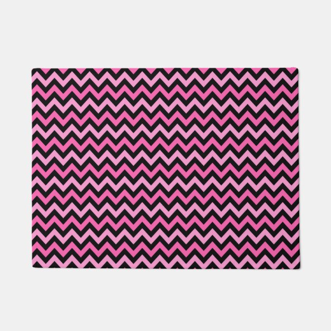 Pink Chevron Breast Cancer Awareness Pattern Doormat (Front)