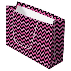 Pink Chevron Breast Cancer Awareness Pattern Large Gift Bag