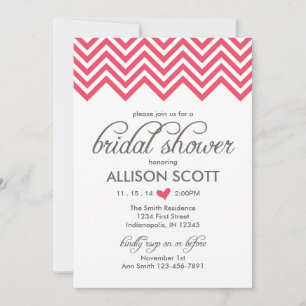 Pink Chevron Bridal Shower Invitation