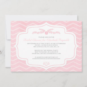 Pink Chevron Bridal Shower Invitations