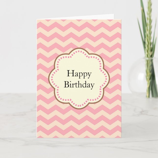 Pink Chevron Card (Front)