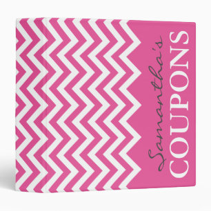 Pink chevron coupon organizer book binder holder