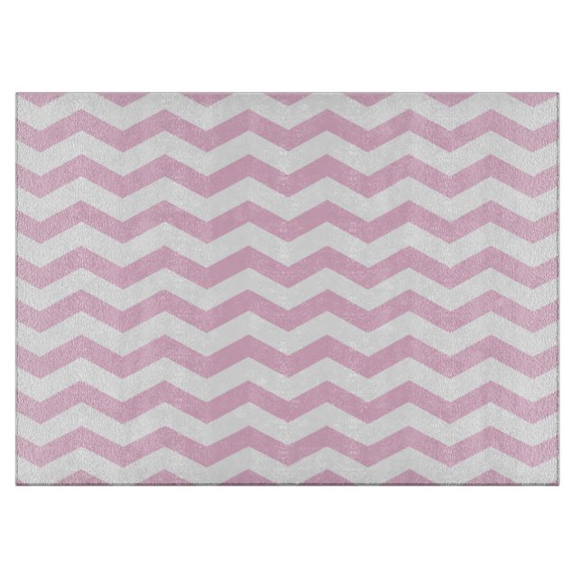 Pink Chevron Cutting Board (Front)