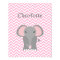 Pink Chevron Elephant Personalized Nursery Decor