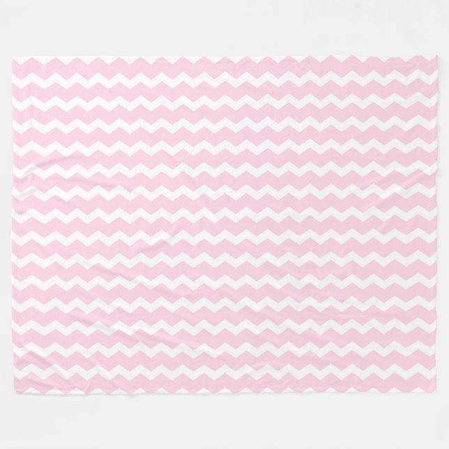 Pink Chevron Fleece Blanket (Front (Horizontal))