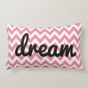 Pink Chevron Inspirational Pillow   Dream
