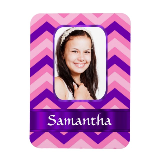 Pink chevron magnet (Vertical)