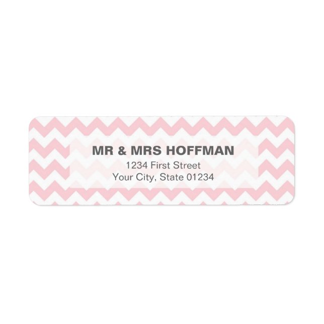 Pink Chevron Pattern Address Label (Front)