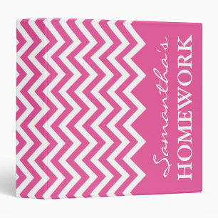 Pink chevron pattern binder for school kids