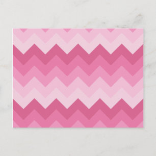 Pink chevron pattern postcard