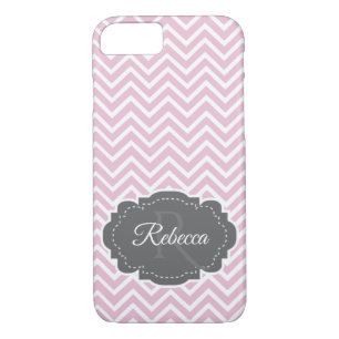 Pink Chevron Personalized iPhone Case