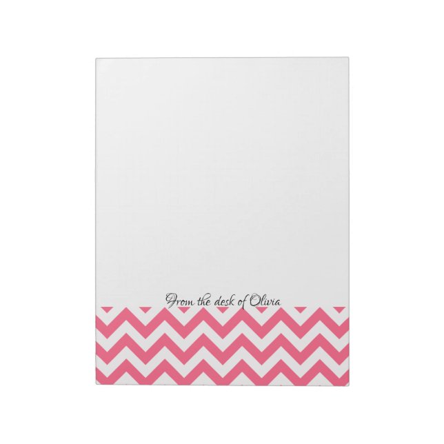 Pink Chevron Personalized Notepad (Rotated)