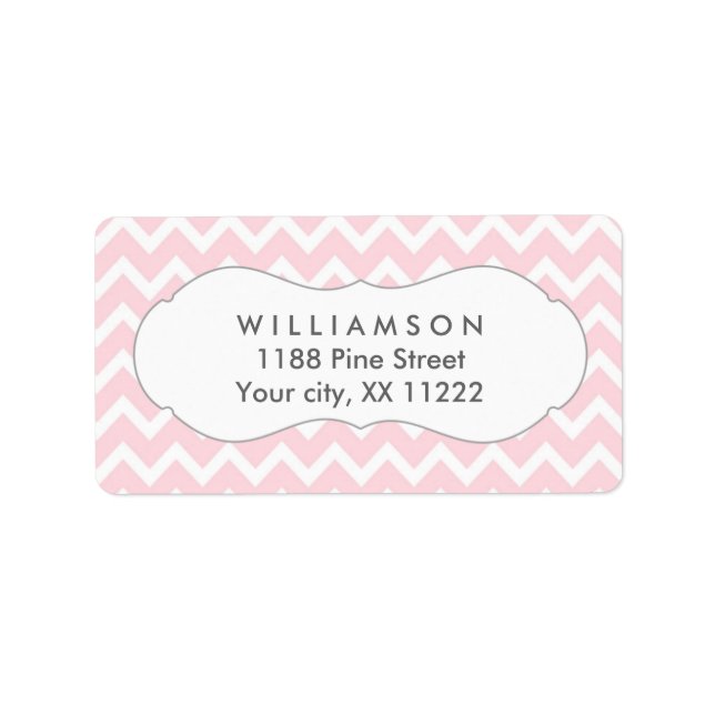 pink chevron personalized party favour tags (Front)