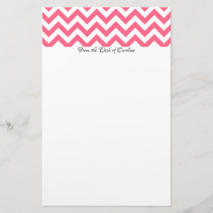 Pink Chevron Personalized Stationery
