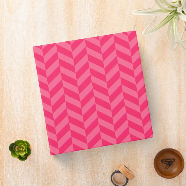 Pink Chevron Stylish Organization Essential Binder (In Situ)