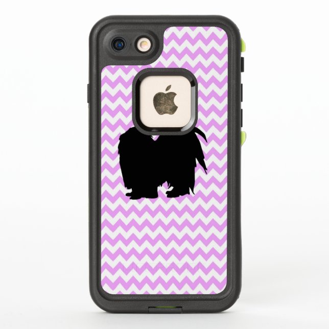 Pink Chevron With Shih Tzu Silhouette LifeProof iPhone Case (Back)
