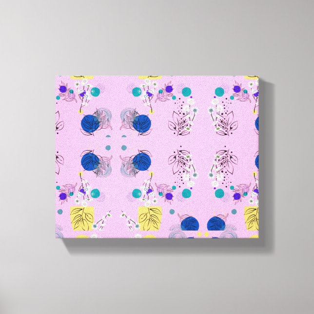 Pink Chic Abstract Floral pattern Canvas Print (Front)