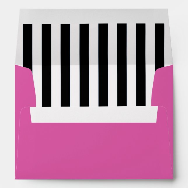 Pink Chic Black and White Stripes ⎢ Party Envelope (Back (Bottom))