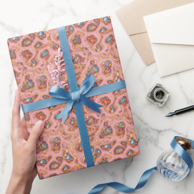 Pink Chic Faux Foil Gold & Opal Wrapping Paper (Gifting)