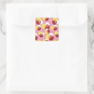 Pink Chic Geometric Polka Dots Pattern Square Sticker
