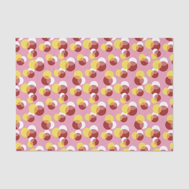 Pink Chic Geometric Polka Dots Pattern Tissue Paper (Front)