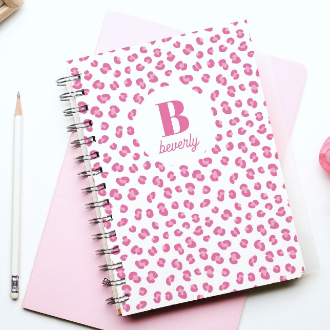 Pink Chic Monogramme Nom Carnet initial (Créateur téléchargé)