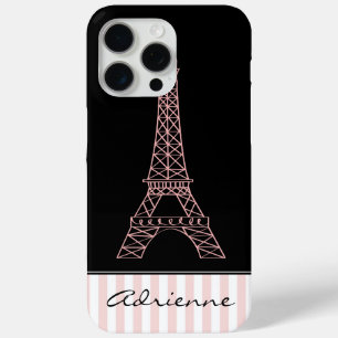 Pink Chic Paris Eiffel Tower iPhone 15 Pro Max Case