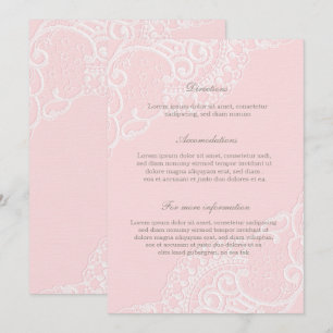 Pink Chic Vintage Elegant Lace Wedding Invitation