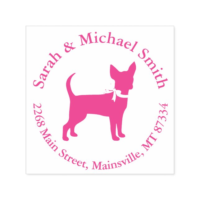 Pink Chihuahua Baby Shower Self-inking Stamp (Design)