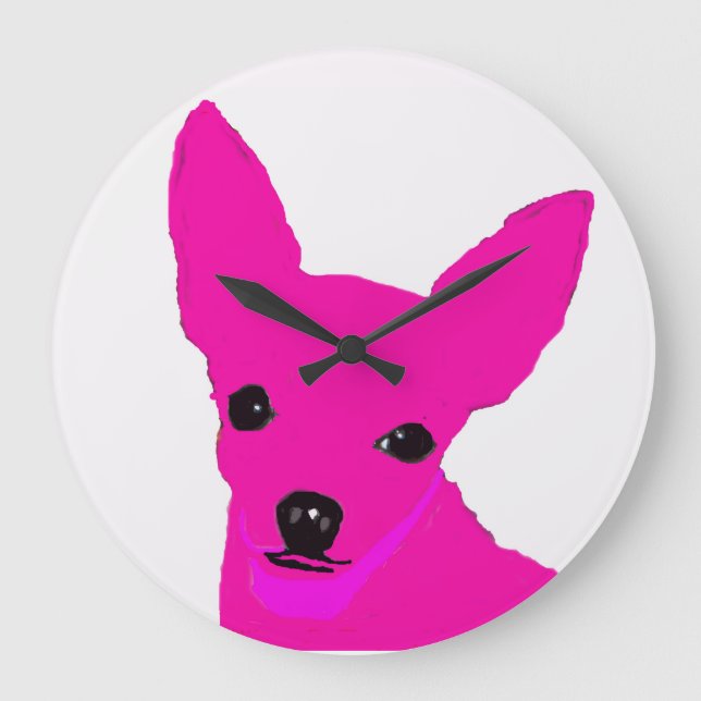 Pink Chihuahua Clock (Front)