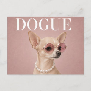 Pink Chihuahua Dog Covergirl Postcard