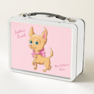 Pink Chihuahua Lunch Box