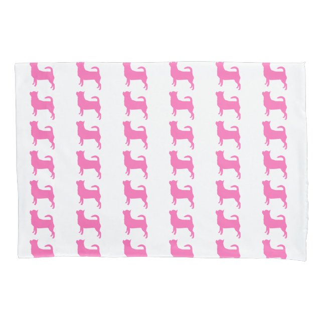 Pink Chihuahua Pillow Case (Front)