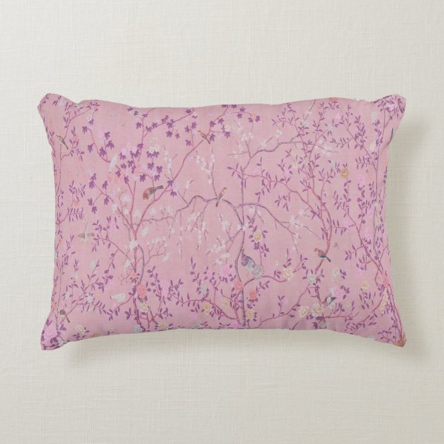 Pink Chinoiserie  Accent Pillow (Front)