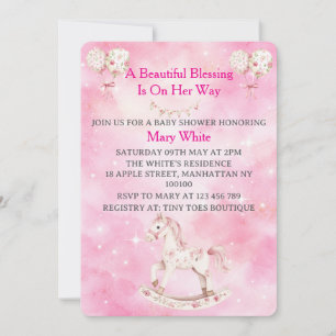 Pink Chinoiserie Baby Shower Invitation