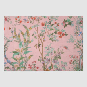 Pink Chinoiserie Bird Floral Elegant Decoupage Tissue Paper