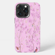 Pink Chinoiserie Bird Floral Elegant