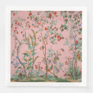 Pink Chinoiserie Bird Floral Elegant  Napkin