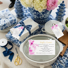 Pink Chinoiserie  Bridal Display Shower    Enclosure Card