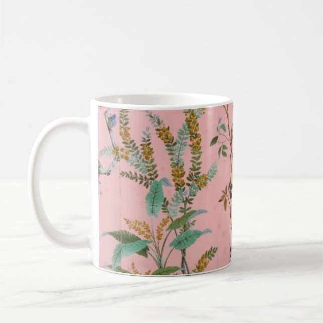 Pink Chinoiserie Coffee Mug (Left)