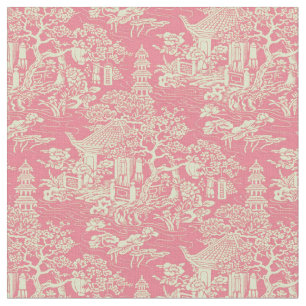 Pink Chinoiserie Cotton Fabric