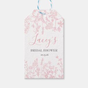 Pink Chinoiserie favour tags, Pink Toile Favour ta Gift Tags