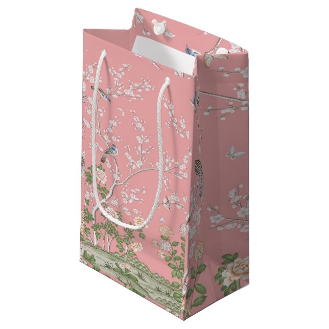 Pink Chinoiserie Gift Bag (Front Angled)