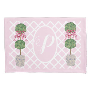 Pink Chinoiserie Ginger Jar Jars Topiary Basket Pi Pillowcase