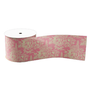 Pink Chinoiserie Grosgrain Ribbon