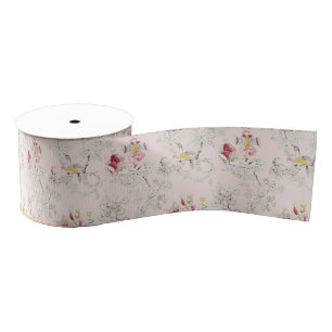 Pink Chinoiserie Grosgrain Ribbon